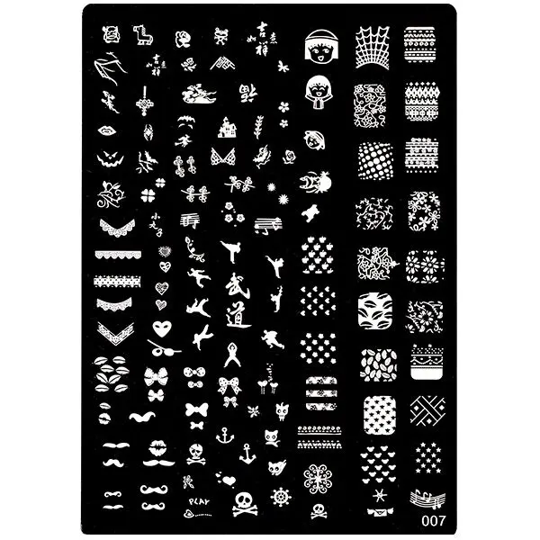 Metal plate XL for stamping nail art, 007