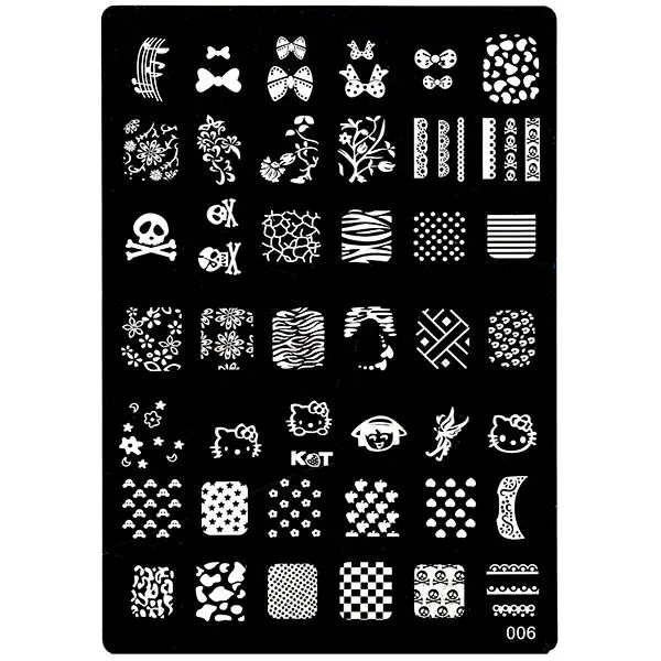 Template for stamping nail art with engraved motifs - 006, XL