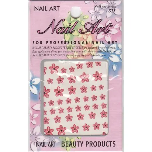 Deep pink stickers 3D - flowers with light pink pattern