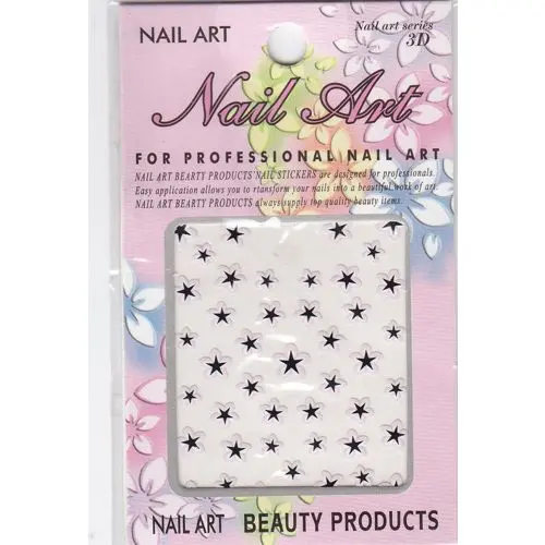 3D stickers, flowers with black star