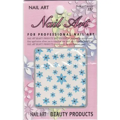 Blue 3D sticker - flower with pointy petals