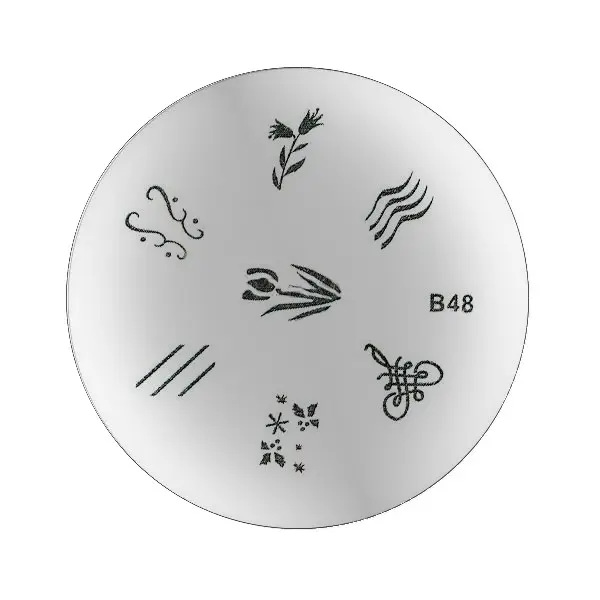 Stamping template B48 with engraved motifs