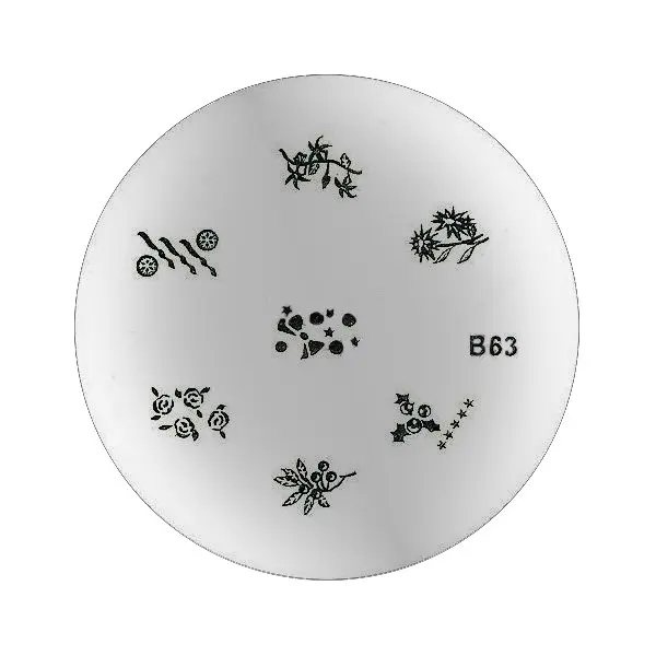 B63 – Stamping nail art template with engraved motifs