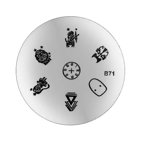 Nail art stamping plate - B71