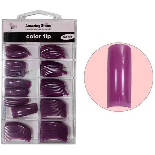 Purple Pearl, 100pcs - coloured false nails, no.1 - 10