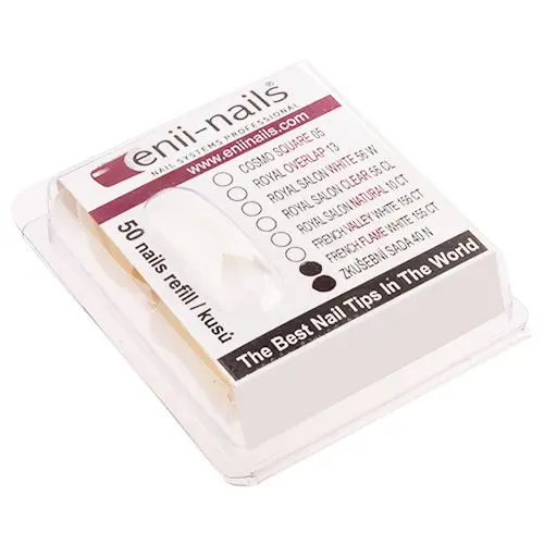 Trial kit of tips for French manicure - French Flame White, 40pcs, mix
