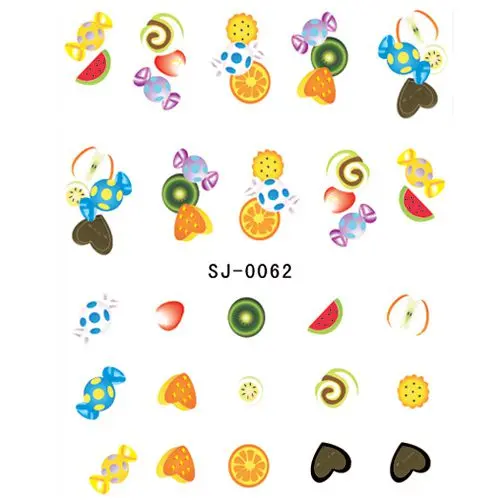Colourful water decals - fruit and candies