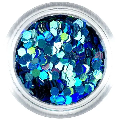 2mm hoographic flitters - turquoise hexagons