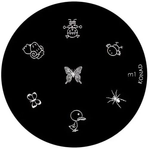 Nail stamping plate m1 - various motifs