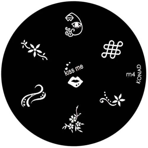 Metal plate for nail art stamping, m4