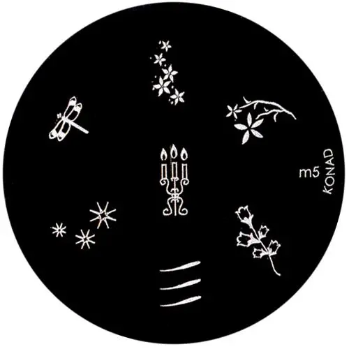 Nail stamping plate m5 - various motifs