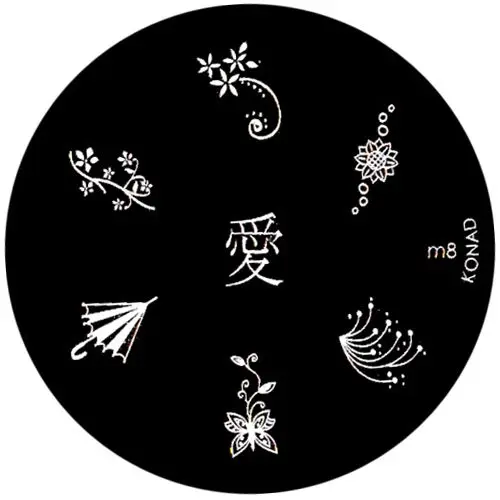 Metal plate for nail art stamping, m8