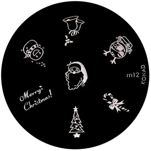 Christmas themed nail stamping plate, m12