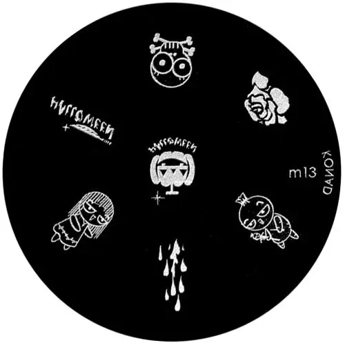 Nail stamping plate m13 - scary motifs