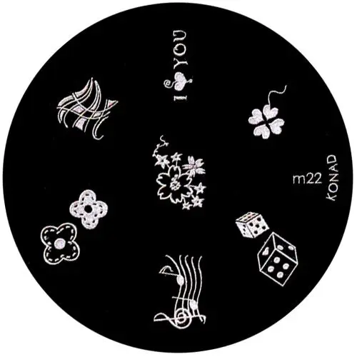Plate for nail art stamping m22 - various patterns