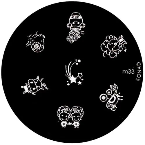 Plate designed for nail stamping m33 - various motifs