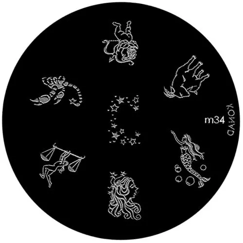 Plate designed for nail stamping m34 - various motifs