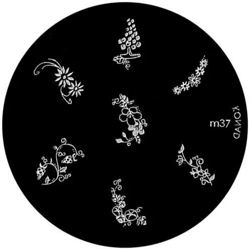 Plate designed for nail stamping m37 - various motifs