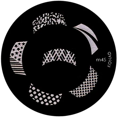 Nail stamping plate m45 - various motifs