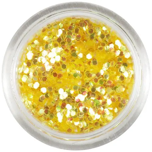 1mm flitters - honey-gold hexagons 