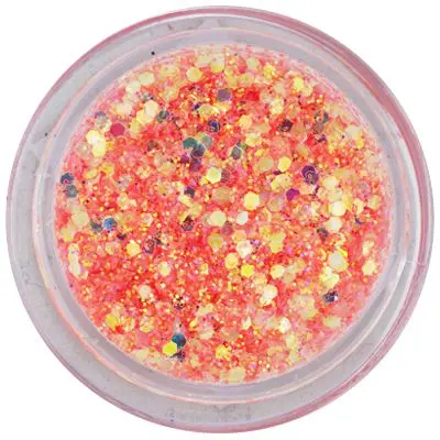 Salmon pink hexagon in dust powder, 1mm