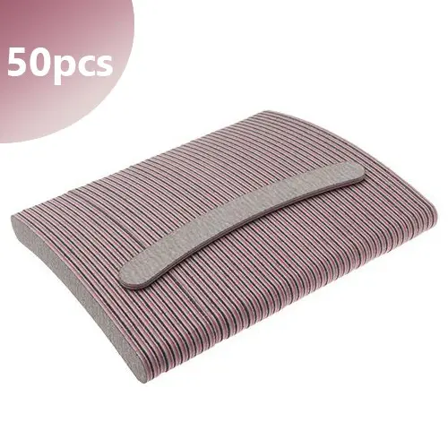 50pcs - Inginails Sanding file zebra - banana 80/80, pink centre