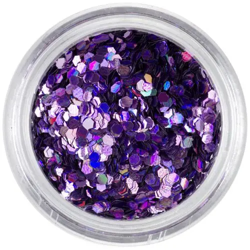 1,5mm hologram sequins - purple hexagons