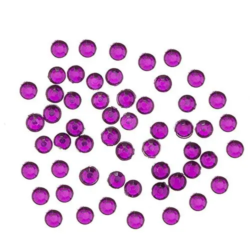Nail art decorations 1,5mm - 90pcs round rhinestones in sack, violet