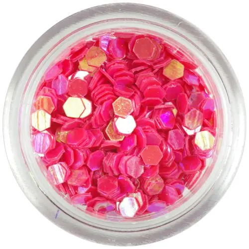 Decorative confetti - 3mm coral red hexagons