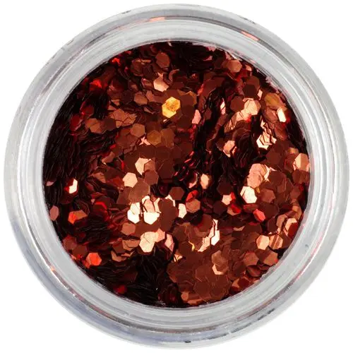 1mm flitters - hexagons in a light shade of copper