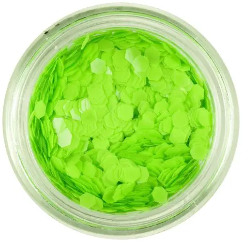 3mm hexagons - neon green