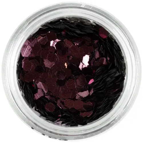 Pink-brown hexagons - 3mm