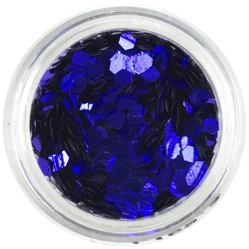 3mm decorative confetti - royal blue hexagons
