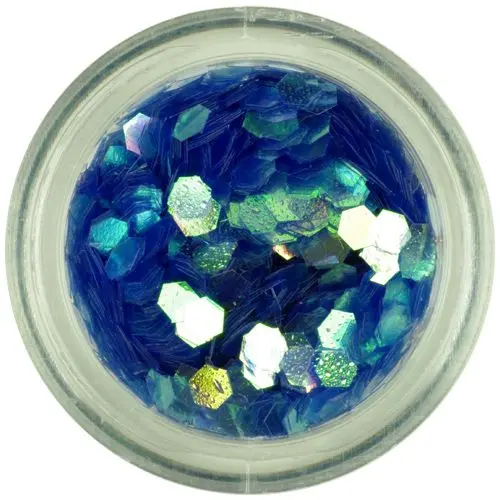 Blue hexagon - aqua elements