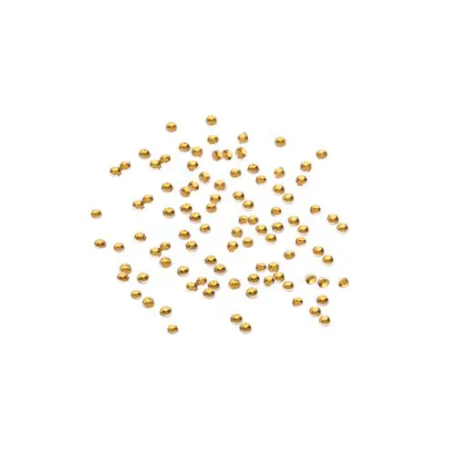 Gold-yellow nail decorations, 1mm - round rhinestones in sack, 90pcs