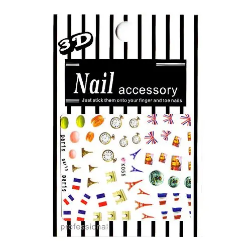 Symbols of France - 3D nail art stickers