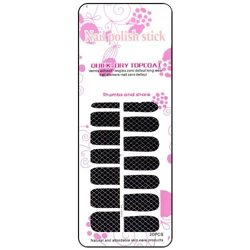 Black nail art stickers - wire mesh