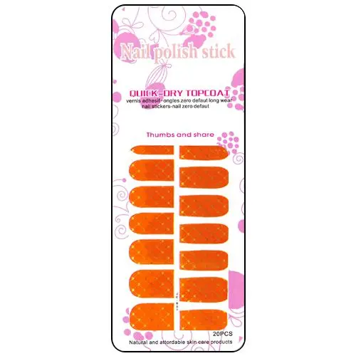 Nail art stickers in red colour with gold imprint