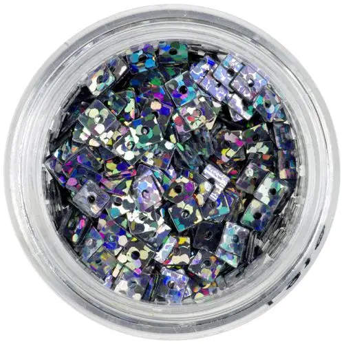 Hologram Confetti with Hole - Grey Squares