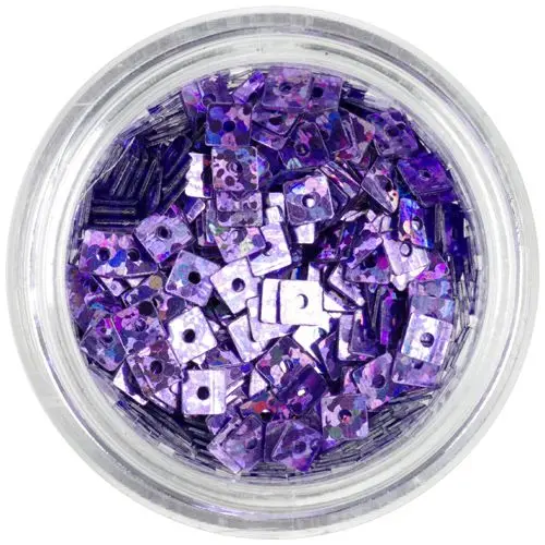Hologram Square - Light Purple Nail Art Decoration with Hole