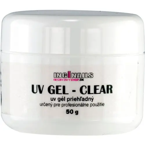 UV nail gel Inginails - Clear 50g + 7pcs brush set FREE