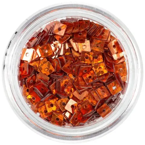Hologram Confetti with Hole - Bright Copper Squares