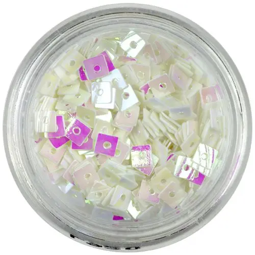 Nail Decoration - White Squares with Hole