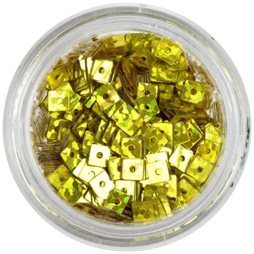 Bright Golden Square with Hole - Hologram