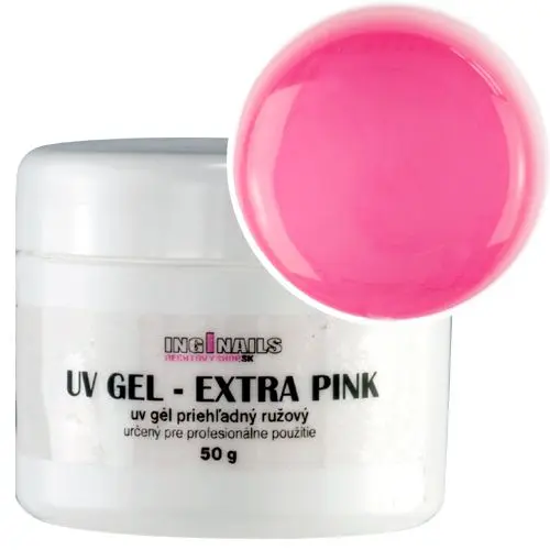 UV gél Inginails - Extra Pink, jednofázový priehľadný 50g