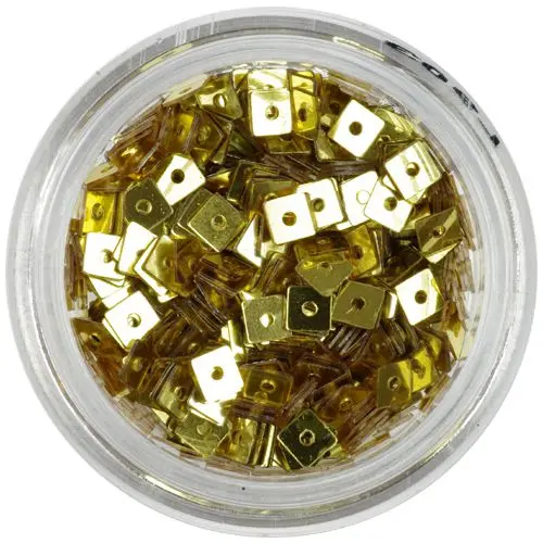 Nail Decoration - Golden Squares with Hole
