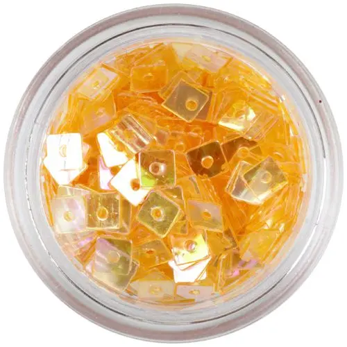 Transparent Confetti with Hole - Orange Squares