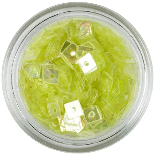 Decorative Squares with Hole - Yellow Green