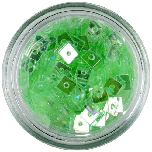 Transparent Confetti with Hole - Light Green Squares