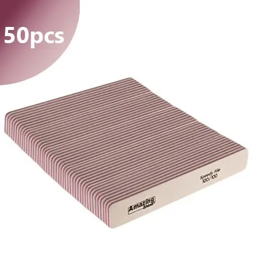 50pcs - Nail file Jumbo Speedy white - pink centre 100/100